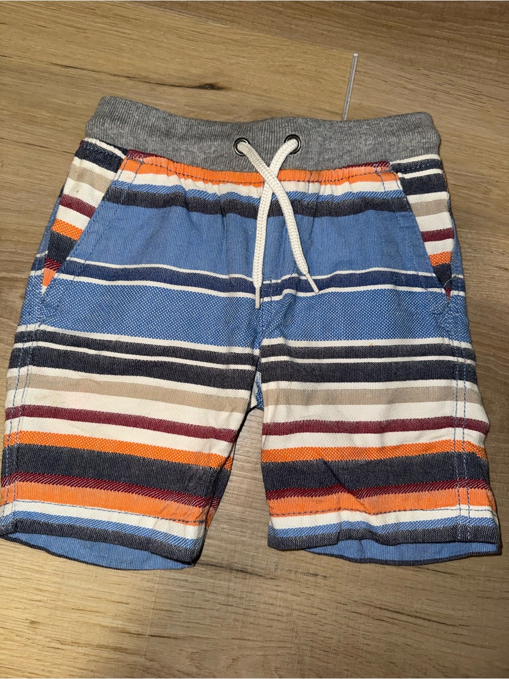Kid’s Blue Striped Drawstring Shorts